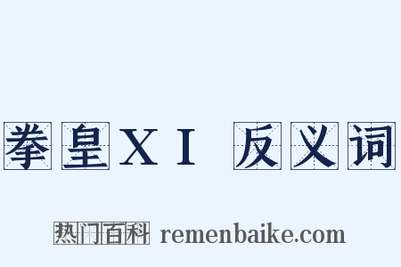 拳皇XI反义词是什么意思的图片